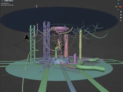 Full Sci Fi Scene Blender 3D model