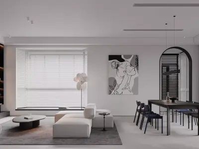 Modern style living room 3D model