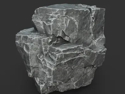 Gray Sharp Rock 221029 - Ultra HD 16K Textures Low-poly 3D model