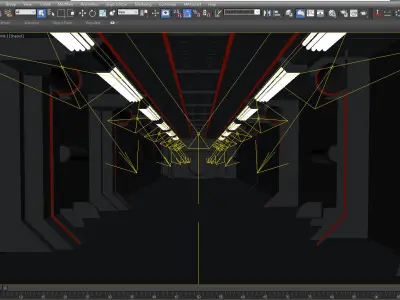 SCI FI INTERIOR SCENE SPACE SHIP CORRIDOR Low-poly 3D model