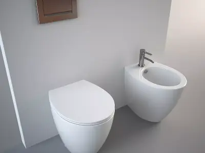 Catalano Velis 57 Toilet and Bidet 3D model