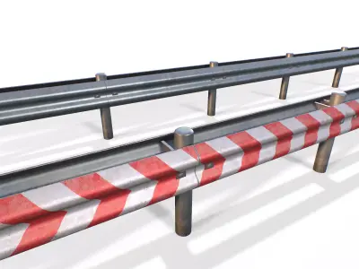 Modular Highway Fencing Low-poly 3D model