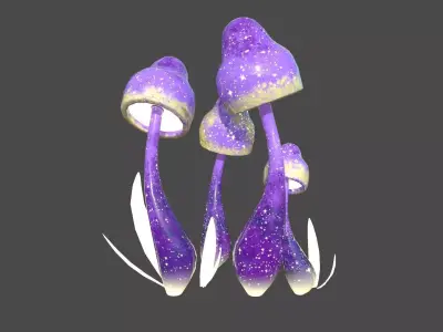 Fantasy Mushroom D08 Purple - Scene Backdrop Design Low-poly 3D model