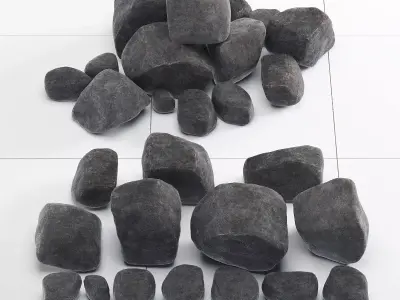 Stone black chip 3D model
