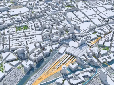 Leeds Downtown United Kingdom Low-poly 3D model