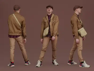 Man in Beige Outfit 3D model