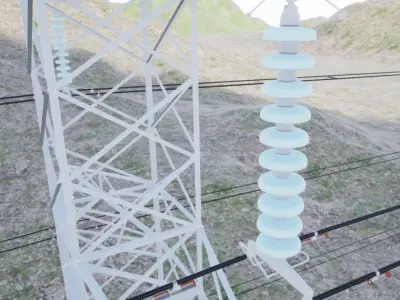 High Pole Power 3D 3D model