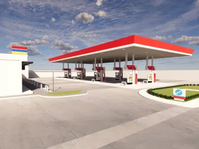Gas Station 3D model