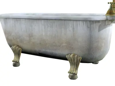 Old bathtub Low-poly 3D model