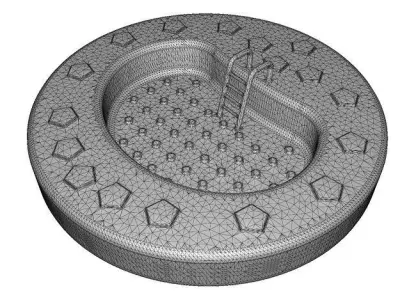 Cartoon Swimming Pool Low-poly 3D model