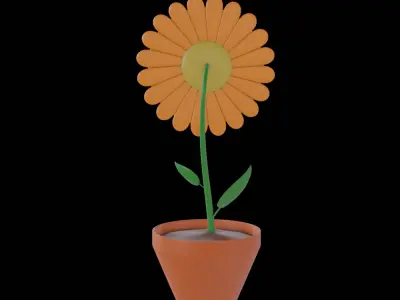  Flower Character Free 3D model