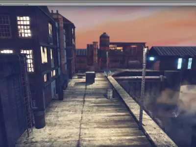 Industrial District Low-poly 3D model