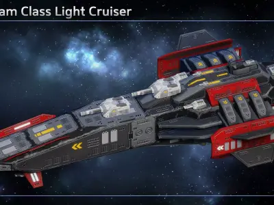 Spaceship Rackham Pirate Light Cruiser Low-poly 3D model