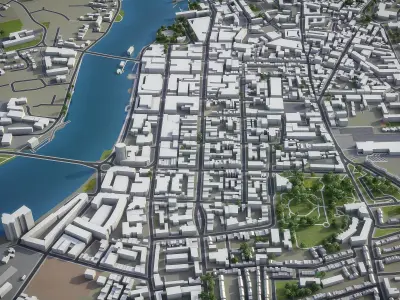 Limerick - 3D City Model Low-poly 3D model