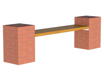 City Bench 03 Low-poly 3D model