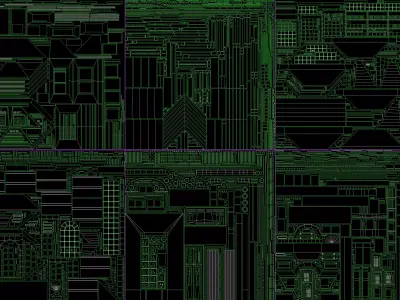 Building Facade Collection 11 - 22 pieces Low-poly 3D model