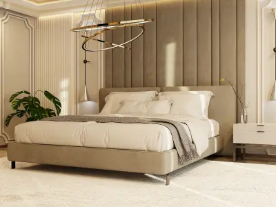 Photorealistic bedroom in native blend file by-VIZFROMBLENDER 3D model