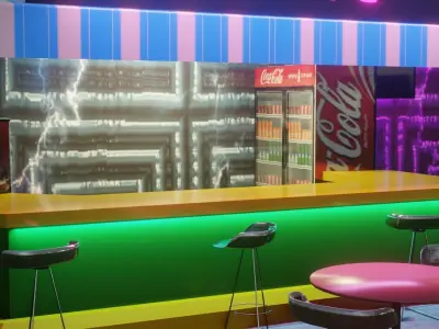 Coffee Shop - Low Poly Game Ready - PBR Low-poly 3D model