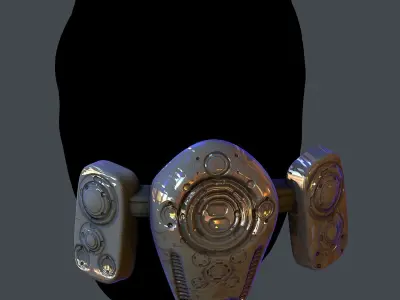 Gas mask helmet scifi Low-poly character art game space  Low-poly 3D model 8