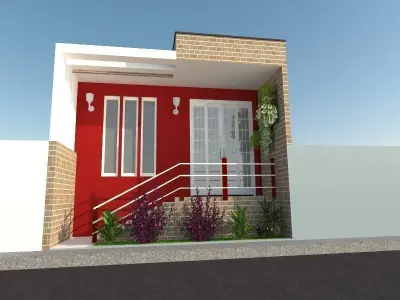 Projeto Fachada Casa Residencial 3D model