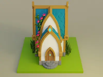 Fantasy House Low-poly 3D model order