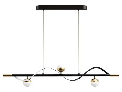 Alora-Suspension-Chandelier gold pendant light 3D model