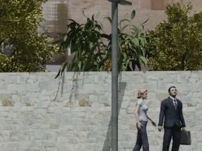 pedestrian street light Low-poly 3D model