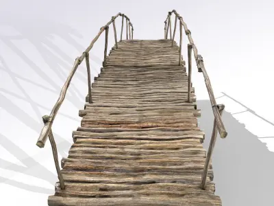 Bridge wooden Low-poly 3D model
