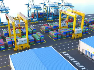  Detailed Full Containers Port 