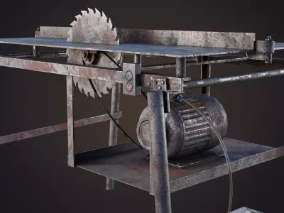Hand Made Circular Machine Low-poly 3D model