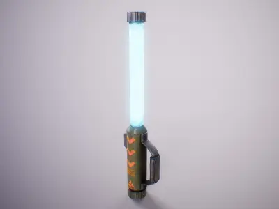 PBR Retro Sci-Fi Handlight Low-poly 3D model