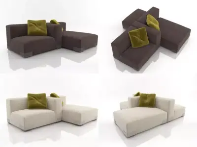 Plastics Duo Sofa 6 3D model