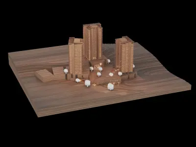 Residential Buildings 3d maquette 3D model