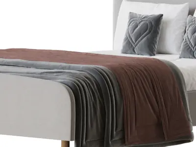 Shilton Upholstered Bed Frame 3D model