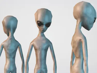 Alien Grey Low-poly 3D model