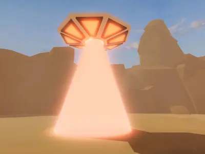 Sci-Fi Alien Flying Saucer UFO Spacecraft Low-poly 3D model