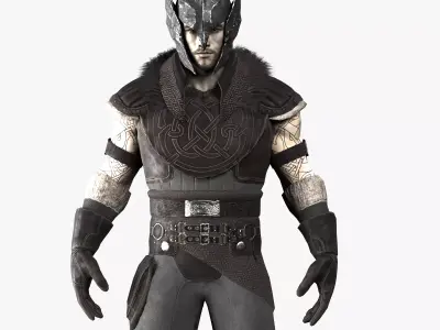 Warrior with 2 rigs bip and ue4 Low-poly 3D model