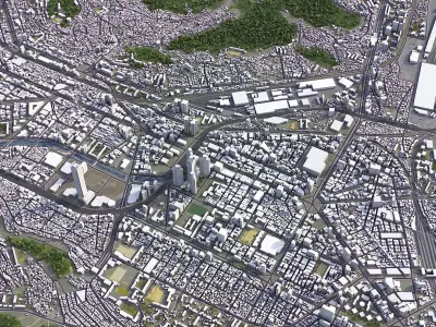 Busan - City 3D Model Low-poly 3D model