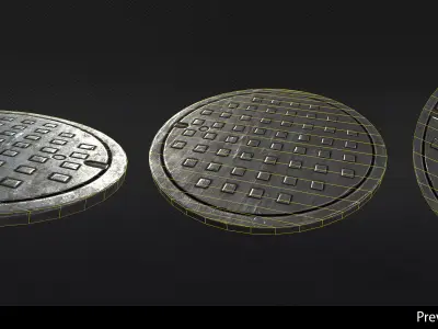 Manhole Covers - In-Game Ready Low-poly 3D model