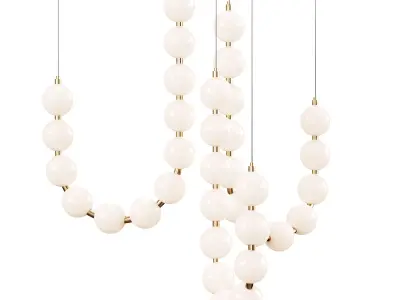 Glass Pearl Necklace Chandelier 3D model