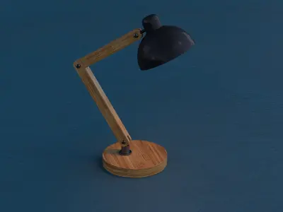 Sleek Modern Wooden Desk Lamp 3D Model Free 3D model