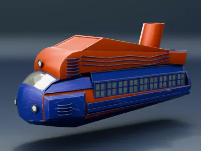 Stylized Sci-Fi Ship 3D Model Low-poly 3D model