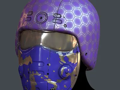 Gas mask helmet 3d model scifi Low-poly Low-poly 3D model 13