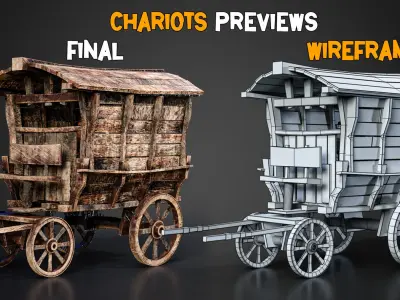 30 Chariots 3D Models and 4K Textures 3D model