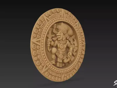 The Ballplayer Relief of Chichen Itz Low-poly 3D model