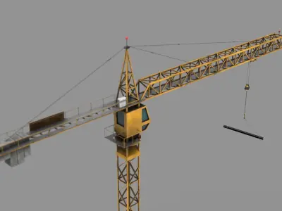 Tower Crane Low-poly 3D model