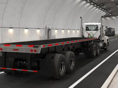  Commercial Truck and Flatbed Trailer 