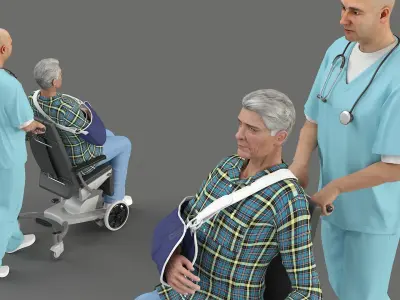  Medical Professional with Patient in Wheelchair 