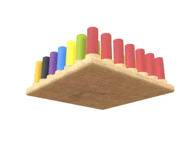 Cylindrical Cognitive Board v1 001 Low-poly 3D model