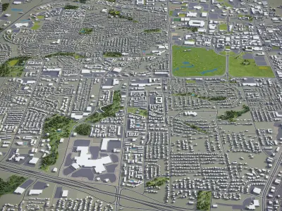 College Station  Low-poly 3D model